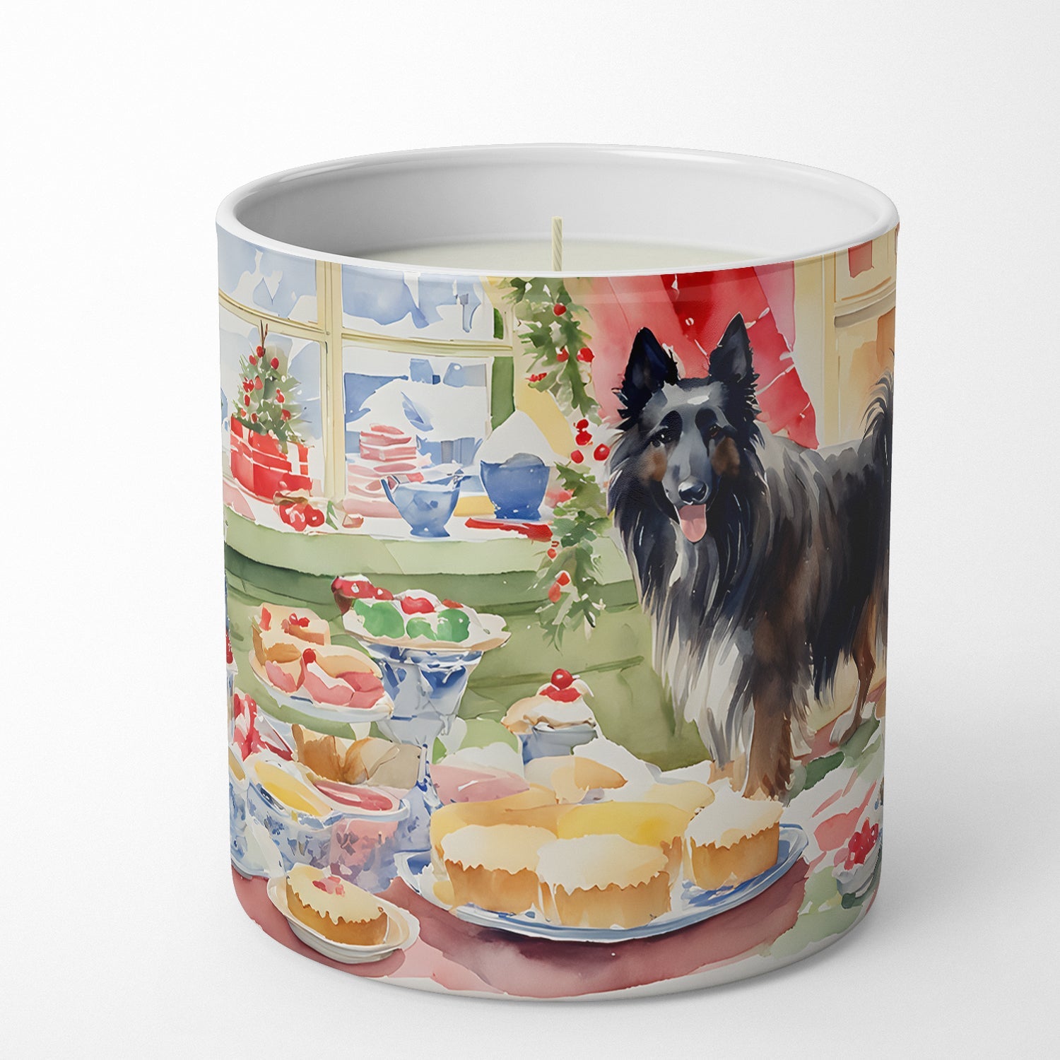 Belgian Sheepdog Christmas Cookies Decorative Soy Candle Nature Soy Wax Essential Oil Home Decor Ideal for Bedroom Kitchen Bath Office Gift, 10 oz