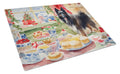 Belgian Sheepdog Christmas Cookies Cutting Board Tempered Glass Kitchen Cutting Surface, Heat Resistant Chopping, Non-Slip Feet, Food Prep & Serving