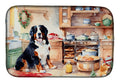 Bernese Mountain Dog Christmas Cookies Dish Drying Mat Absorbent Dish Drying Mat Pad for Kitchen Counter Dish Drainer Mat for Countertop, 14 x 21", Multicolor