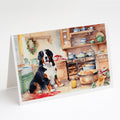 Bernese Mountain Dog Christmas Cookies Greeting Cards Pack of 8 Blank Cards with Envelopes Whimsical A7 Size 5x7