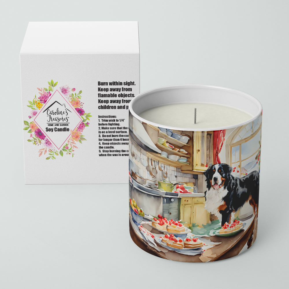 Bernese Mountain Dog Christmas Cookies Decorative Soy Candle Nature Soy Wax Essential Oil Home Decor Ideal for Bedroom Kitchen Bath Office Gift, 10 oz