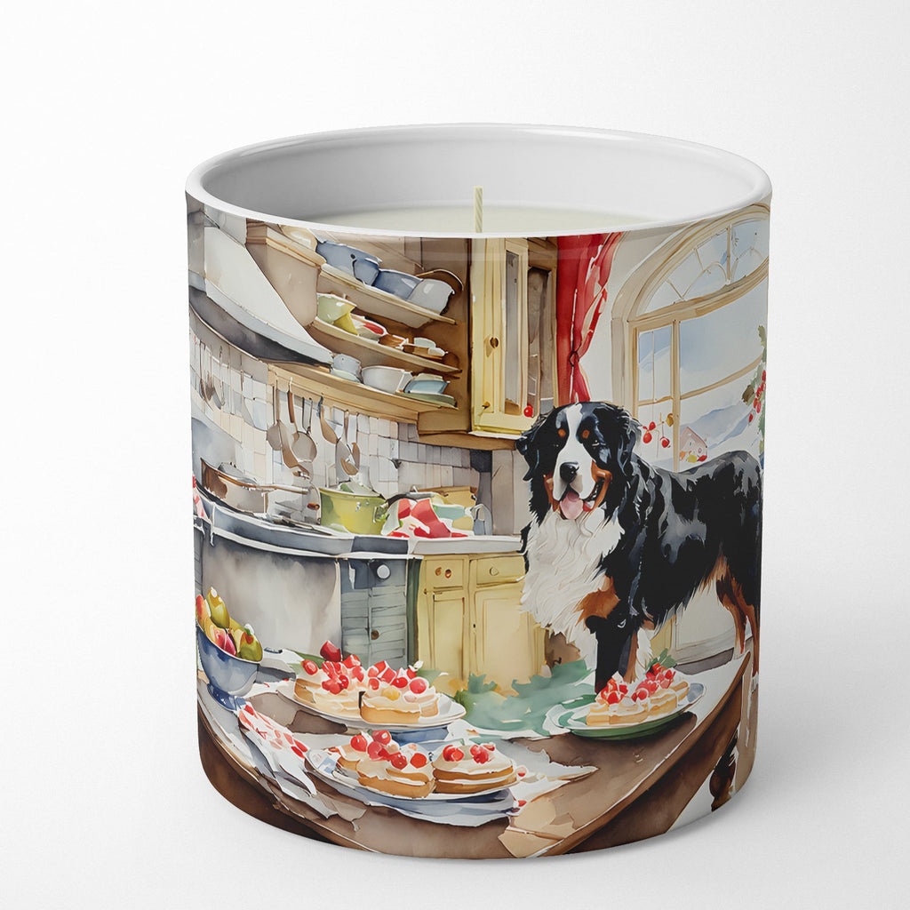 Bernese Mountain Dog Christmas Cookies Decorative Soy Candle Nature Soy Wax Essential Oil Home Decor Ideal for Bedroom Kitchen Bath Office Gift, 10 oz