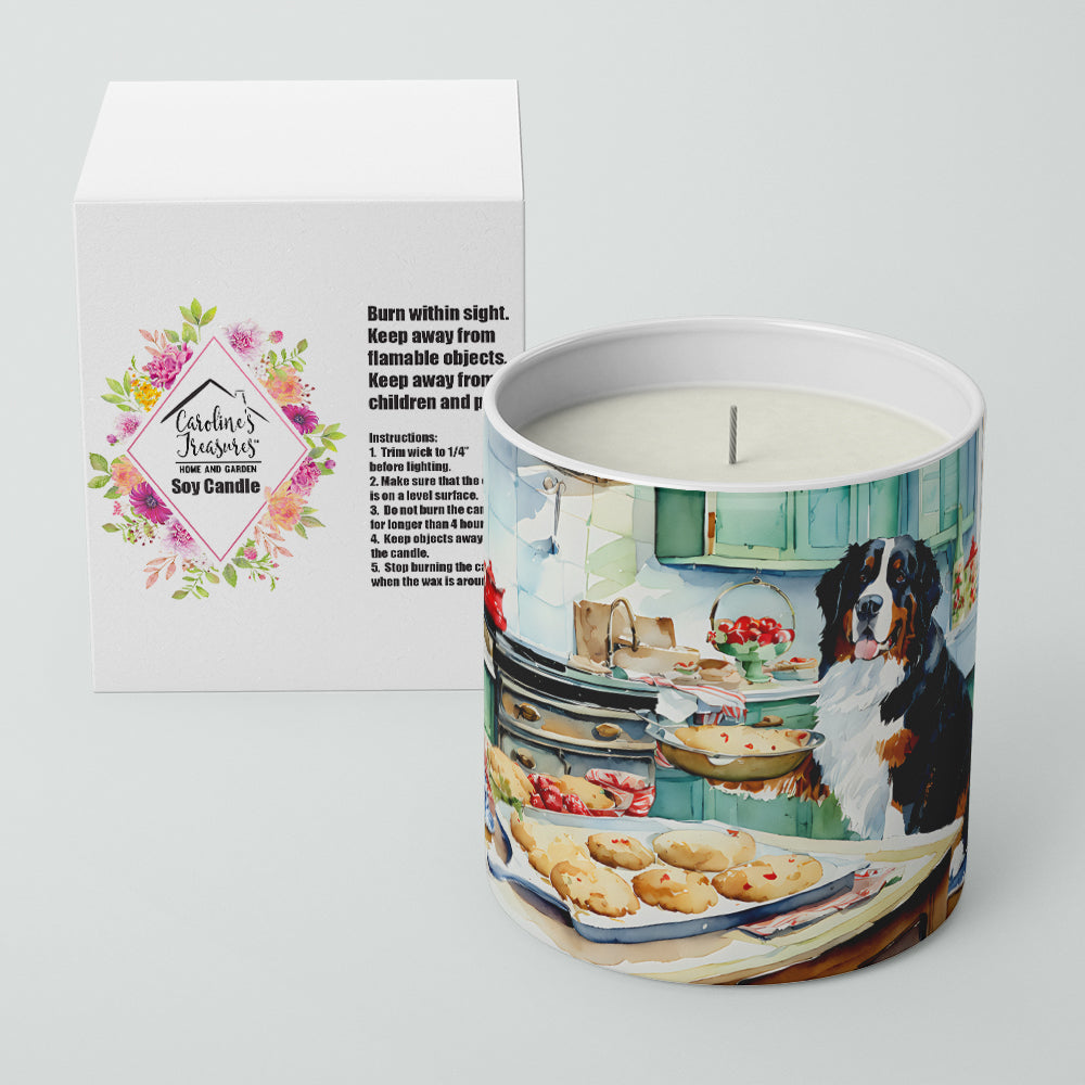 Bernese Mountain Dog Christmas Cookies Decorative Soy Candle Nature Soy Wax Essential Oil Home Decor Ideal for Bedroom Kitchen Bath Office Gift, 10 oz