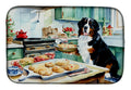Bernese Mountain Dog Christmas Cookies Dish Drying Mat Absorbent Dish Drying Mat Pad for Kitchen Counter Dish Drainer Mat for Countertop, 14 x 21", Multicolor