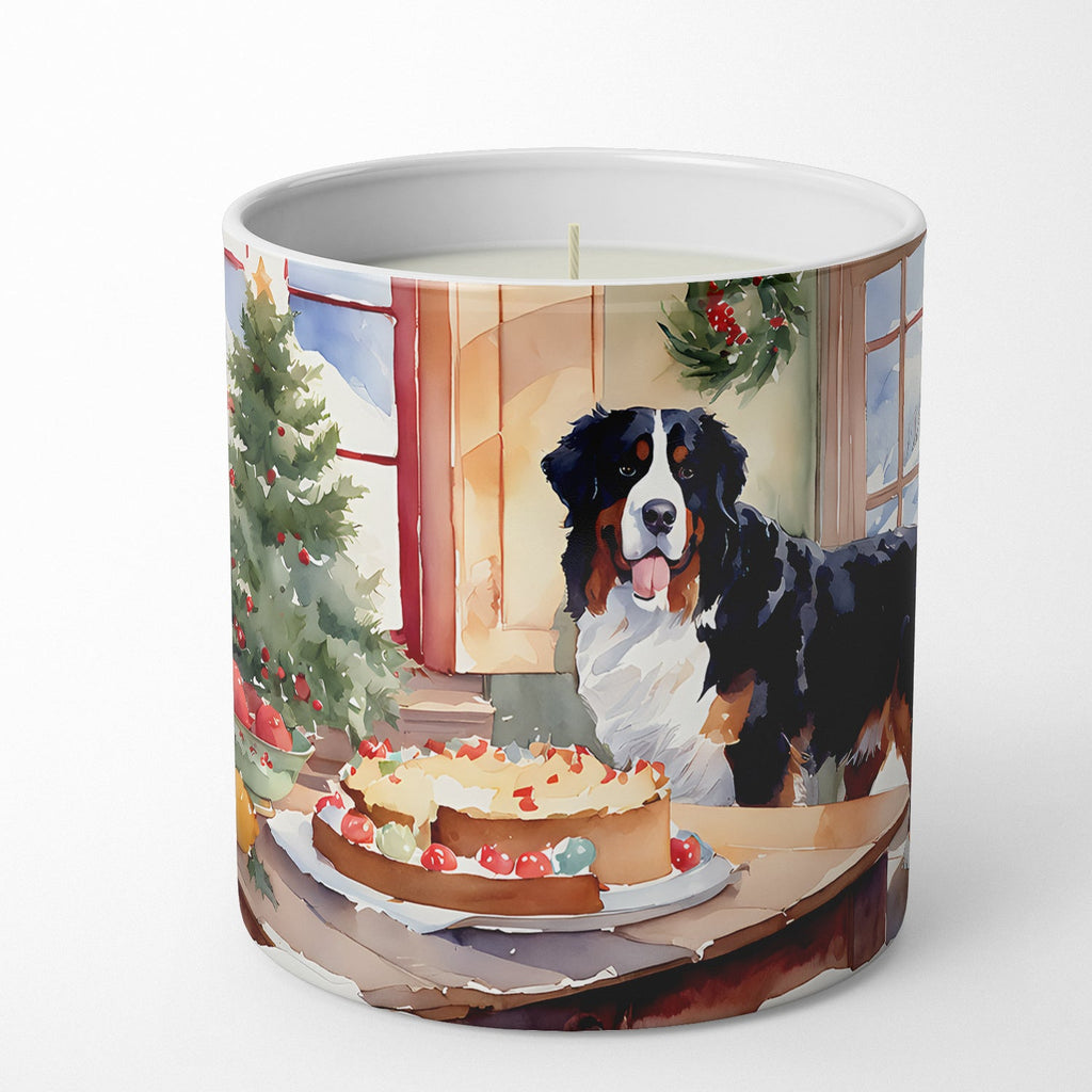 Bernese Mountain Dog Christmas Cookies Decorative Soy Candle Nature Soy Wax Essential Oil Home Decor Ideal for Bedroom Kitchen Bath Office Gift, 10 oz