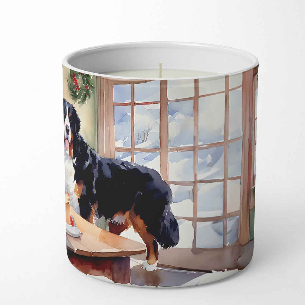 Bernese Mountain Dog Christmas Cookies Decorative Soy Candle Nature Soy Wax Essential Oil Home Decor Ideal for Bedroom Kitchen Bath Office Gift, 10 oz