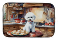 Bichon Frise Christmas Cookies Dish Drying Mat Absorbent Dish Drying Mat Pad for Kitchen Counter Dish Drainer Mat for Countertop, 14 x 21", Multicolor