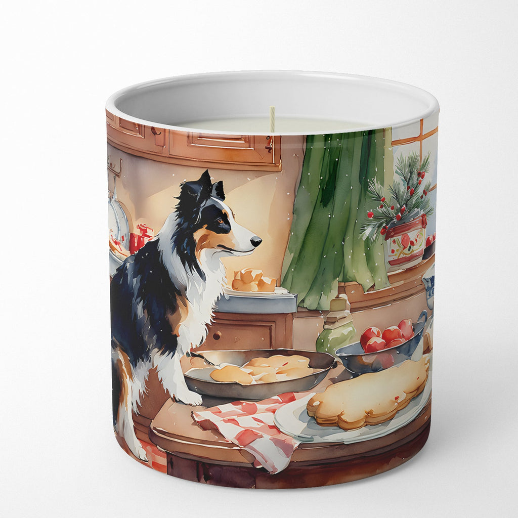 Border Collie Christmas Cookies Decorative Soy Candle Nature Soy Wax Essential Oil Home Decor Ideal for Bedroom Kitchen Bath Office Gift, 10 oz