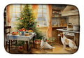 Borzoi Christmas Cookies Dish Drying Mat Absorbent Dish Drying Mat Pad for Kitchen Counter Dish Drainer Mat for Countertop, 14 x 21", Multicolor
