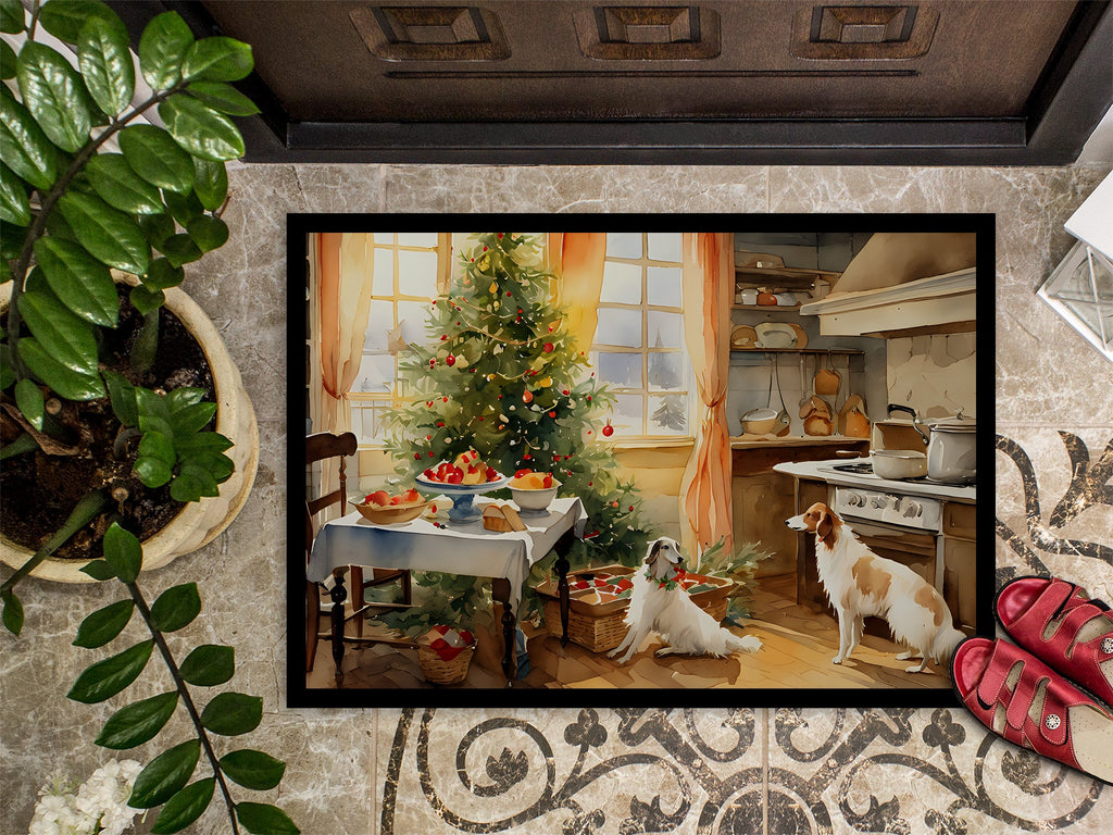 Borzoi Christmas Cookies Doormat Indoor Outdoor 24H X 36W Front Door Mat Rugs for Entryway, Non Slip Washable Low Pile,