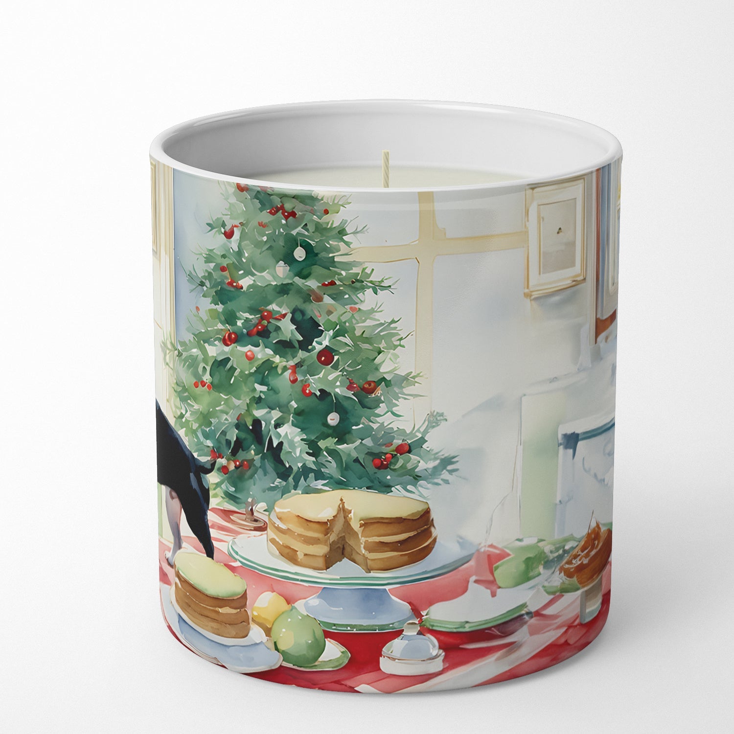 Boston Terrier Christmas Cookies Decorative Soy Candle Nature Soy Wax Essential Oil Home Decor Ideal for Bedroom Kitchen Bath Office Gift, 10 oz