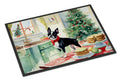 Boston Terrier Christmas Cookies Doormat Indoor Outdoor 18H X 27W Front Door Mat Rugs for Entryway, Non Slip Washable