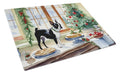Boston Terrier Christmas Cookies Cutting Board Tempered Glass Kitchen Cutting Surface, Heat Resistant Chopping, Non-Slip Feet, Food Prep & Serving