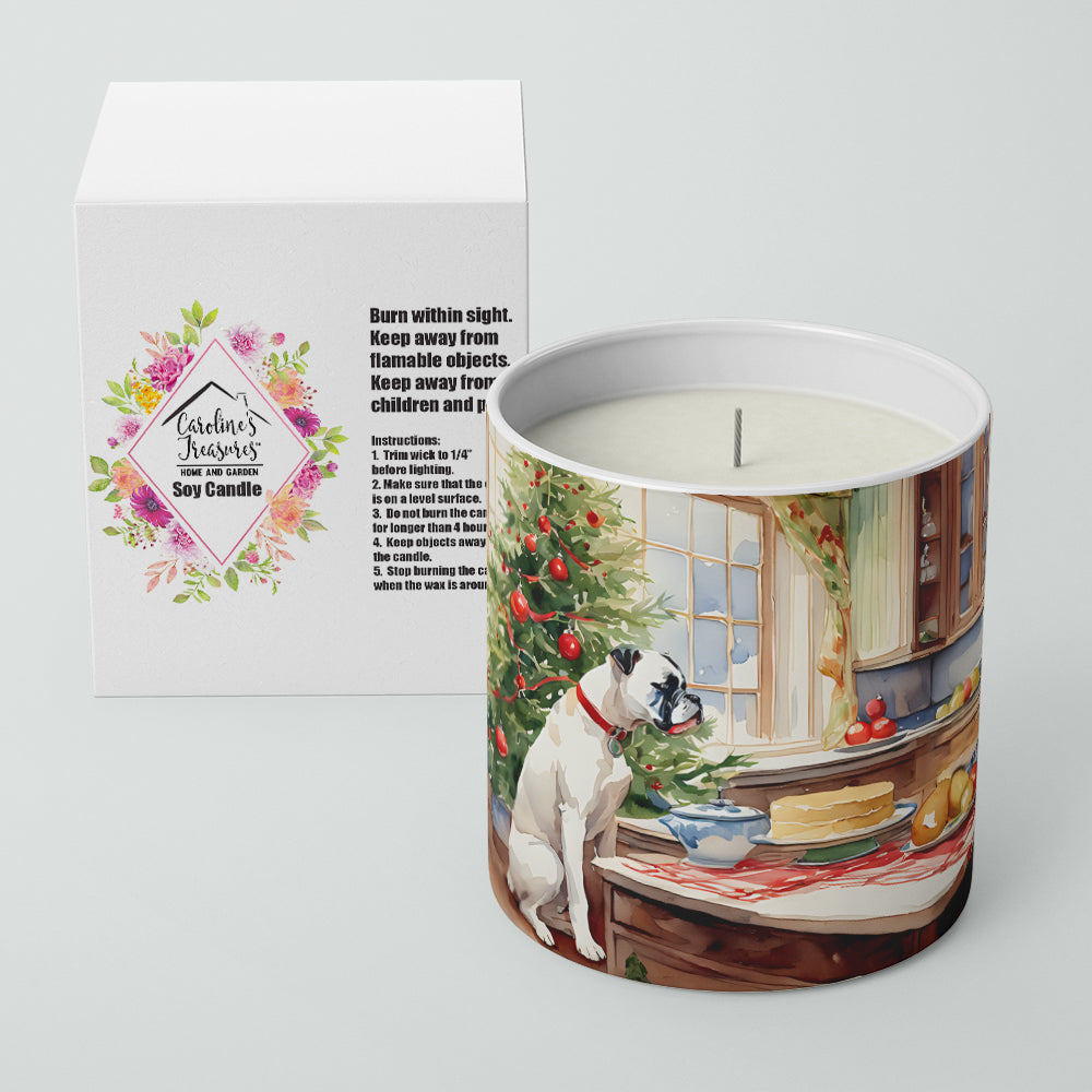 White Boxer Christmas Cookies Decorative Soy Candle Nature Soy Wax Essential Oil Home Decor Ideal for Bedroom Kitchen Bath Office Gift, 10 oz