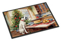 White Boxer Christmas Cookies Doormat Indoor Outdoor 24H X 36W Front Door Mat Rugs for Entryway, Non Slip Washable Low Pile,