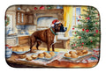Boxer Christmas Cookies Dish Drying Mat Absorbent Dish Drying Mat Pad for Kitchen Counter Dish Drainer Mat for Countertop, 14 x 21", Multicolor