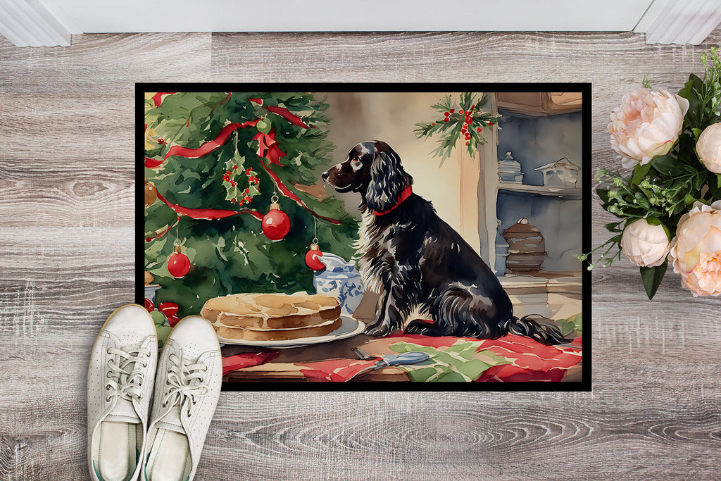 Boykin Spaniel Christmas Cookies Doormat Indoor Outdoor 18H X 27W Front Door Mat Rugs for Entryway, Non Slip Washable