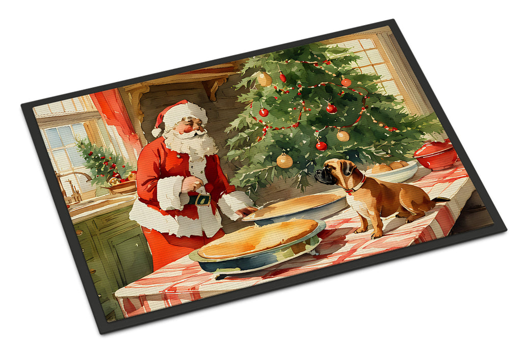 Bullmastiff Christmas Cookies Doormat Indoor Outdoor 24H X 36W Front Door Mat Rugs for Entryway, Non Slip Washable Low Pile,