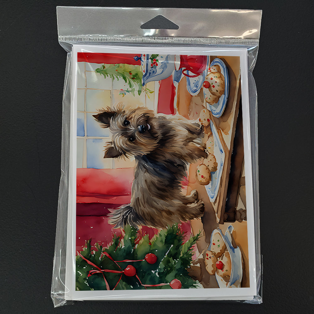 Cairn Terrier Christmas Cookies Greeting Cards Pack of 8 Blank Cards with Envelopes Whimsical A7 Size 5x7