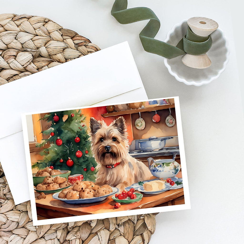 Cairn Terrier Christmas Cookies Greeting Cards Pack of 8 Blank Cards with Envelopes Whimsical A7 Size 5x7