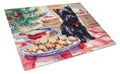 Cairn Terrier Christmas Cookies Cutting Board Tempered Glass Kitchen Cutting Surface, Heat Resistant Chopping, Non-Slip Feet, Food Prep & Serving