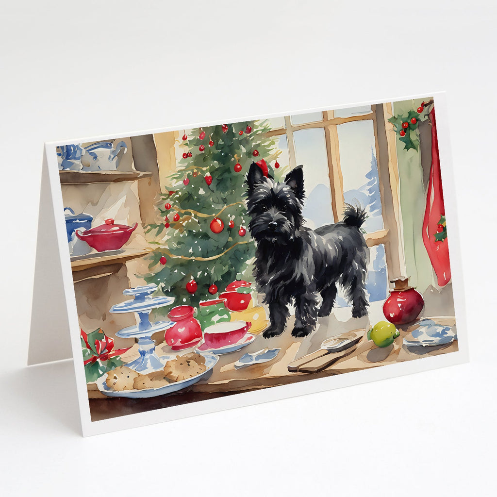 Cairn Terrier Christmas Cookies Greeting Cards Pack of 8 Blank Cards with Envelopes Whimsical A7 Size 5x7