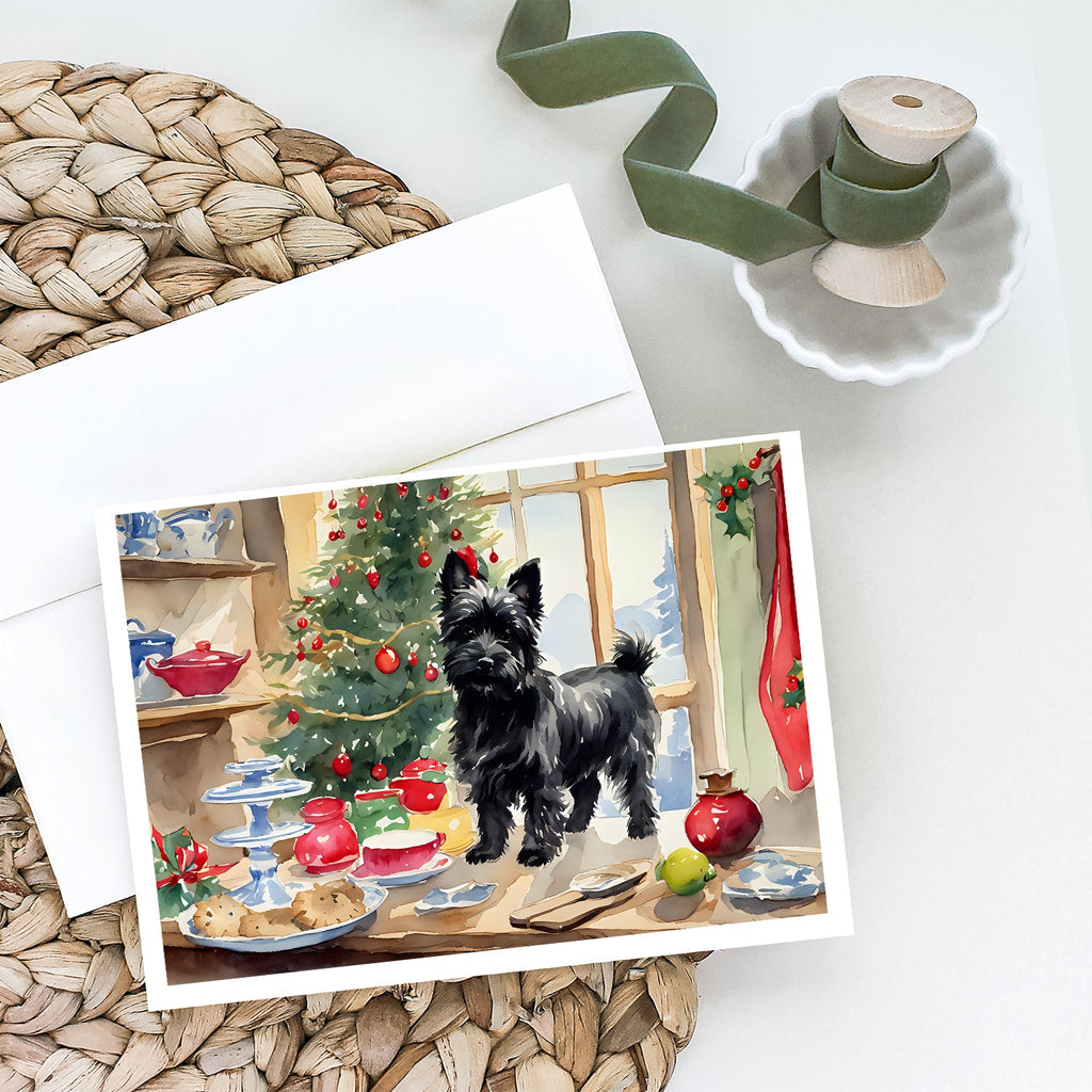 Cairn Terrier Christmas Cookies Greeting Cards Pack of 8 Blank Cards with Envelopes Whimsical A7 Size 5x7