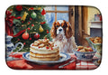 Cavalier Spaniel Christmas Cookies Dish Drying Mat Absorbent Dish Drying Mat Pad for Kitchen Counter Dish Drainer Mat for Countertop, 14 x 21", Multicolor