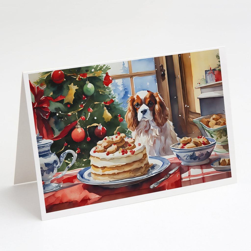 Cavalier Spaniel Christmas Cookies Greeting Cards Pack of 8 Blank Cards with Envelopes Whimsical A7 Size 5x7