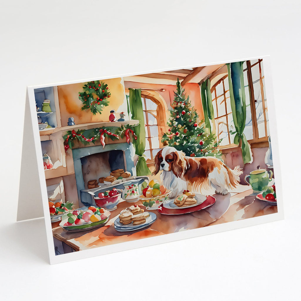 Cavalier Spaniel Christmas Cookies Greeting Cards Pack of 8 Blank Cards with Envelopes Whimsical A7 Size 5x7