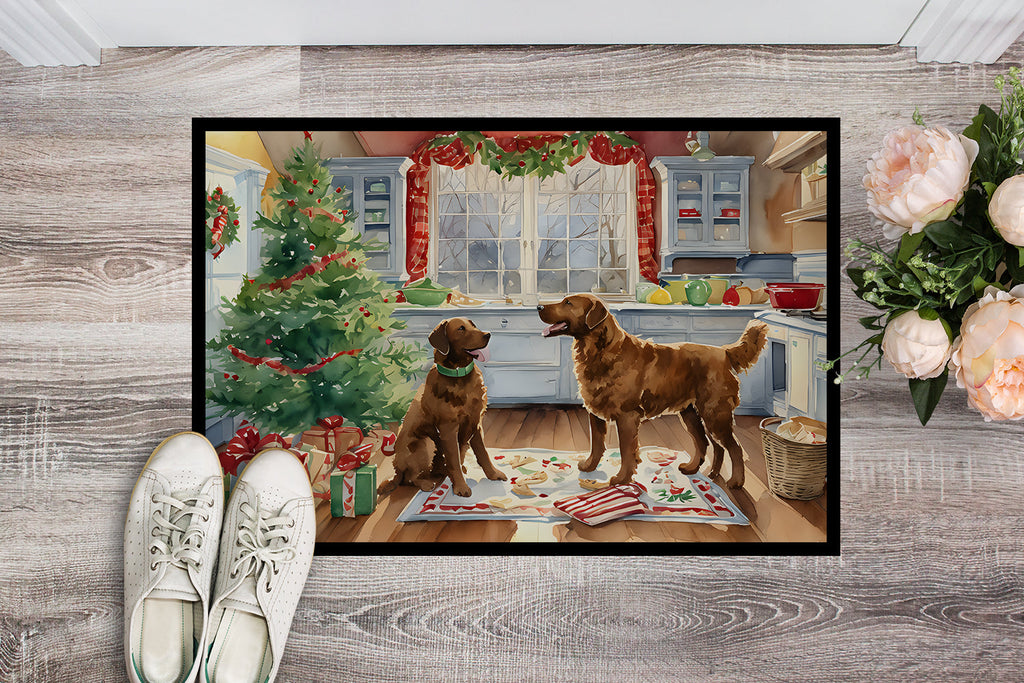 Chesapeake Bay Retriever Christmas Cookies Doormat Indoor Outdoor 24H X 36W Front Door Mat Rugs for Entryway, Non Slip Washable Low Pile,