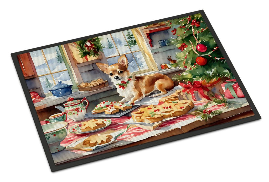 Chihuahua Christmas Cookies Doormat Indoor Outdoor 24H X 36W Front Door Mat Rugs for Entryway, Non Slip Washable Low Pile,