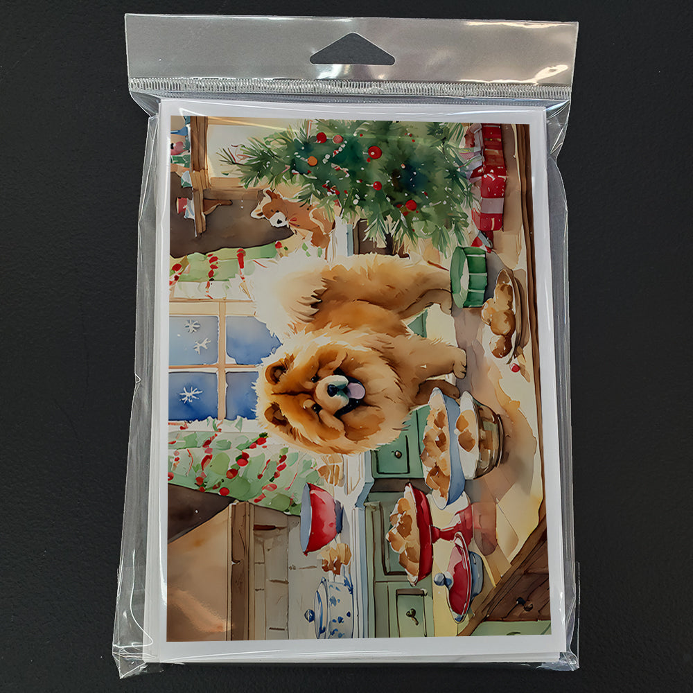 Chow Chow Christmas Cookies Greeting Cards Pack of 8 Blank Cards with Envelopes Whimsical A7 Size 5x7