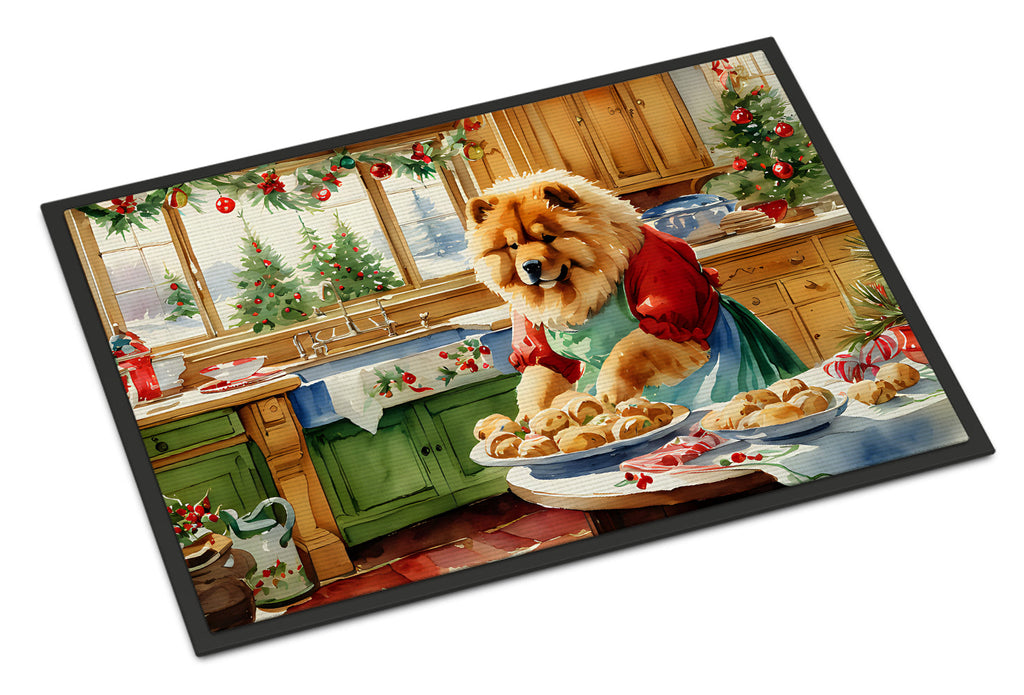 Chow Chow Christmas Cookies Doormat Indoor Outdoor 18H X 27W Front Door Mat Rugs for Entryway, Non Slip Washable