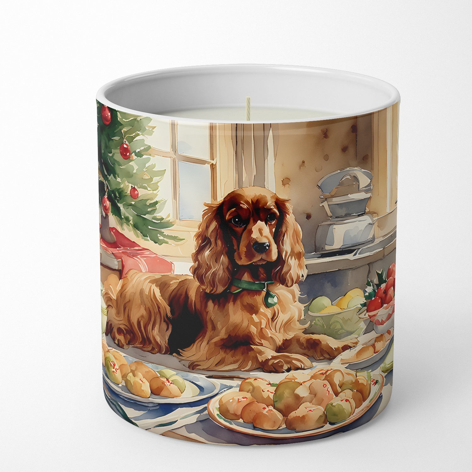 Cocker Spaniel Christmas Cookies Decorative Soy Candle Nature Soy Wax Essential Oil Home Decor Ideal for Bedroom Kitchen Bath Office Gift, 10 oz