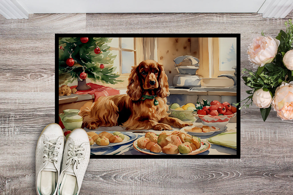 Cocker Spaniel Christmas Cookies Doormat Indoor Outdoor 24H X 36W Front Door Mat Rugs for Entryway, Non Slip Washable Low Pile,