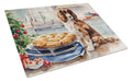 Cocker Spaniel Christmas Cookies Cutting Board Tempered Glass Kitchen Cutting Surface, Heat Resistant Chopping, Non-Slip Feet, Food Prep & Serving