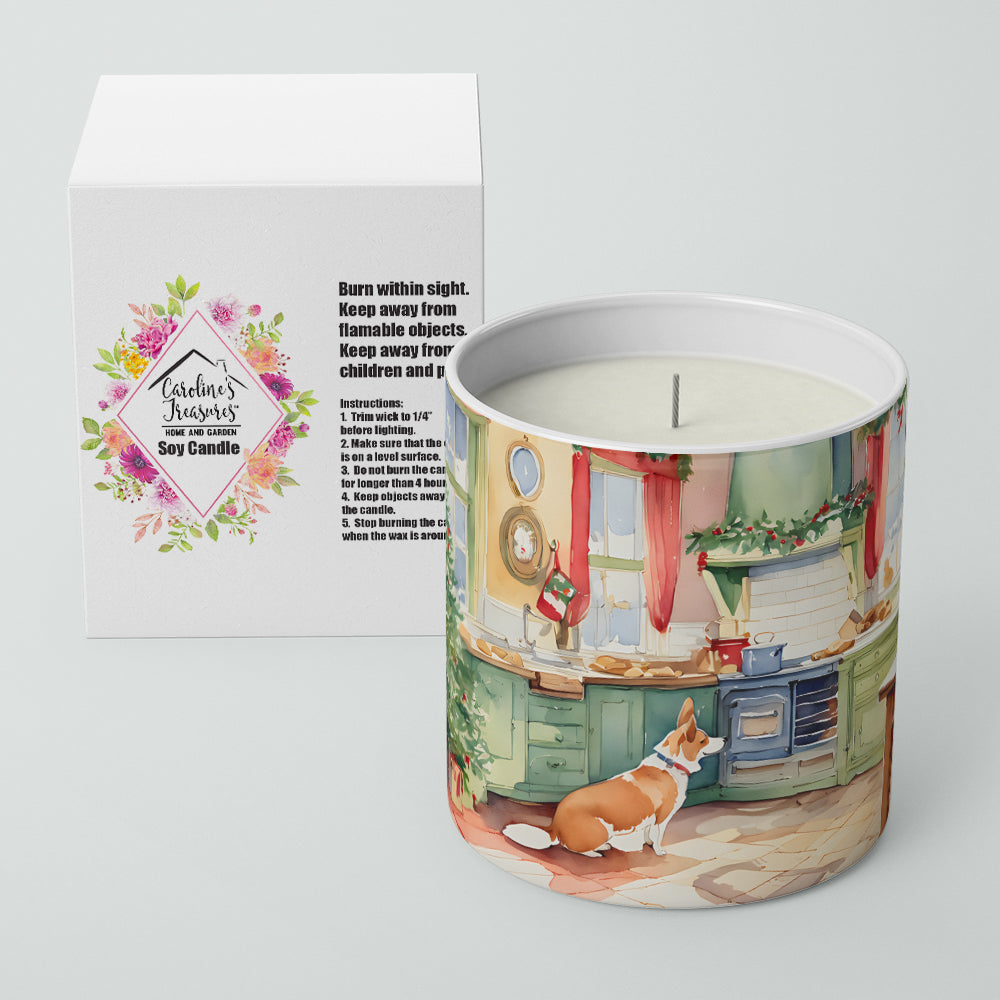 Corgi Christmas Cookies Decorative Soy Candle Nature Soy Wax Essential Oil Home Decor Ideal for Bedroom Kitchen Bath Office Gift, 10 oz