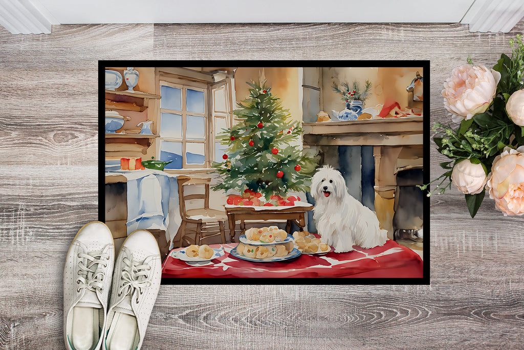 Coton De Tulear Christmas Cookies Doormat Indoor Outdoor 24H X 36W Front Door Mat Rugs for Entryway, Non Slip Washable Low Pile,