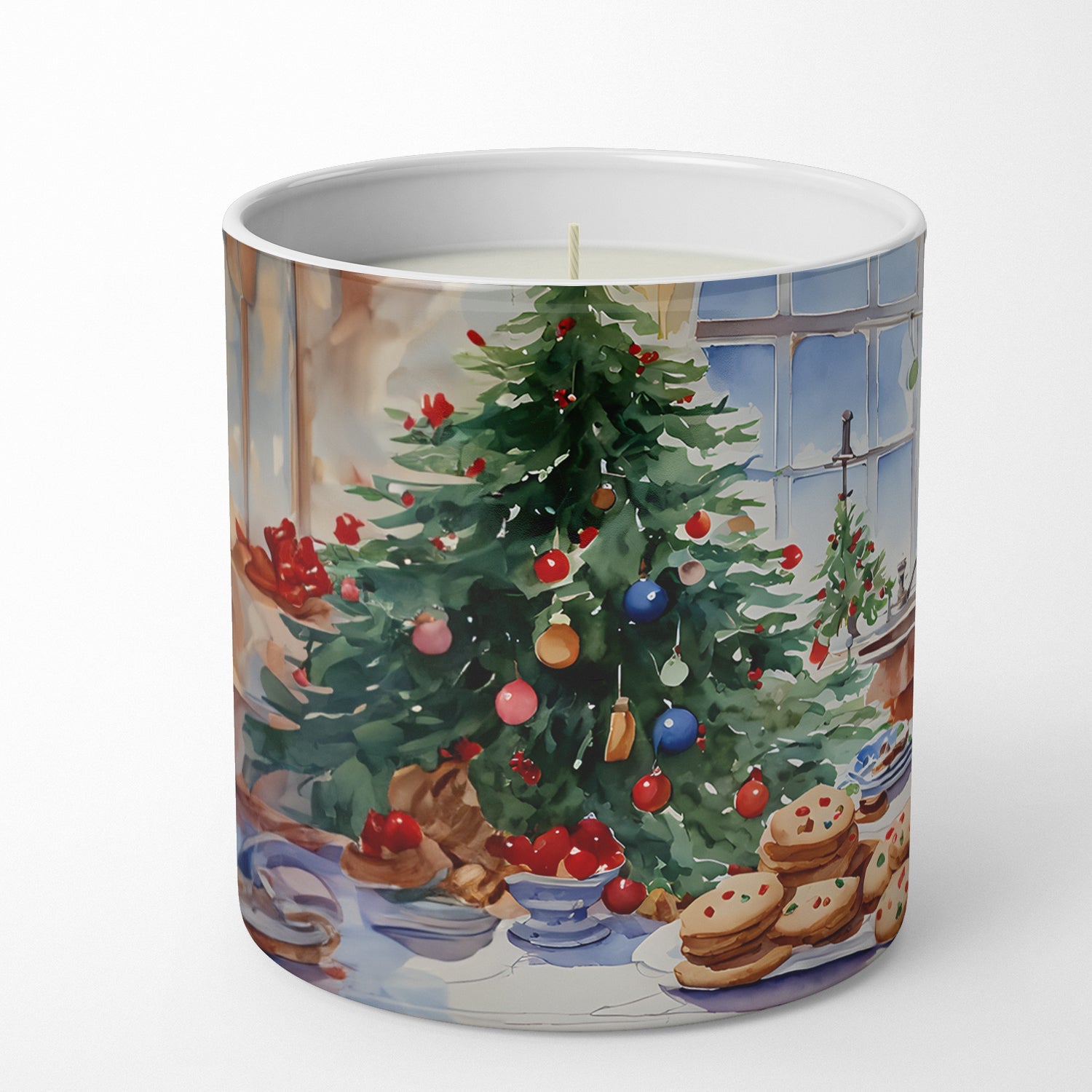 Dachshund Christmas Cookies Decorative Soy Candle Nature Soy Wax Essential Oil Home Decor Ideal for Bedroom Kitchen Bath Office Gift, 10 oz