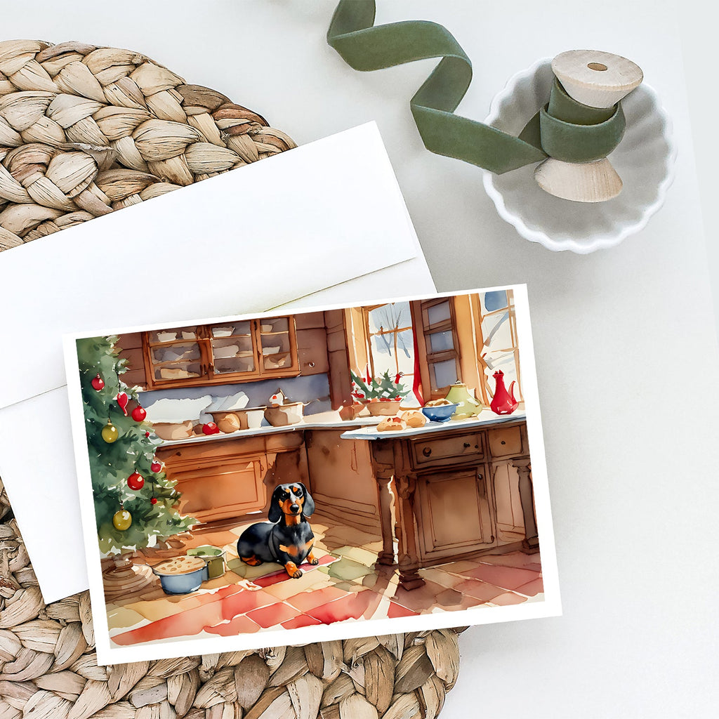 Dachshund Christmas Cookies Greeting Cards Pack of 8 Blank Cards with Envelopes Whimsical A7 Size 5x7