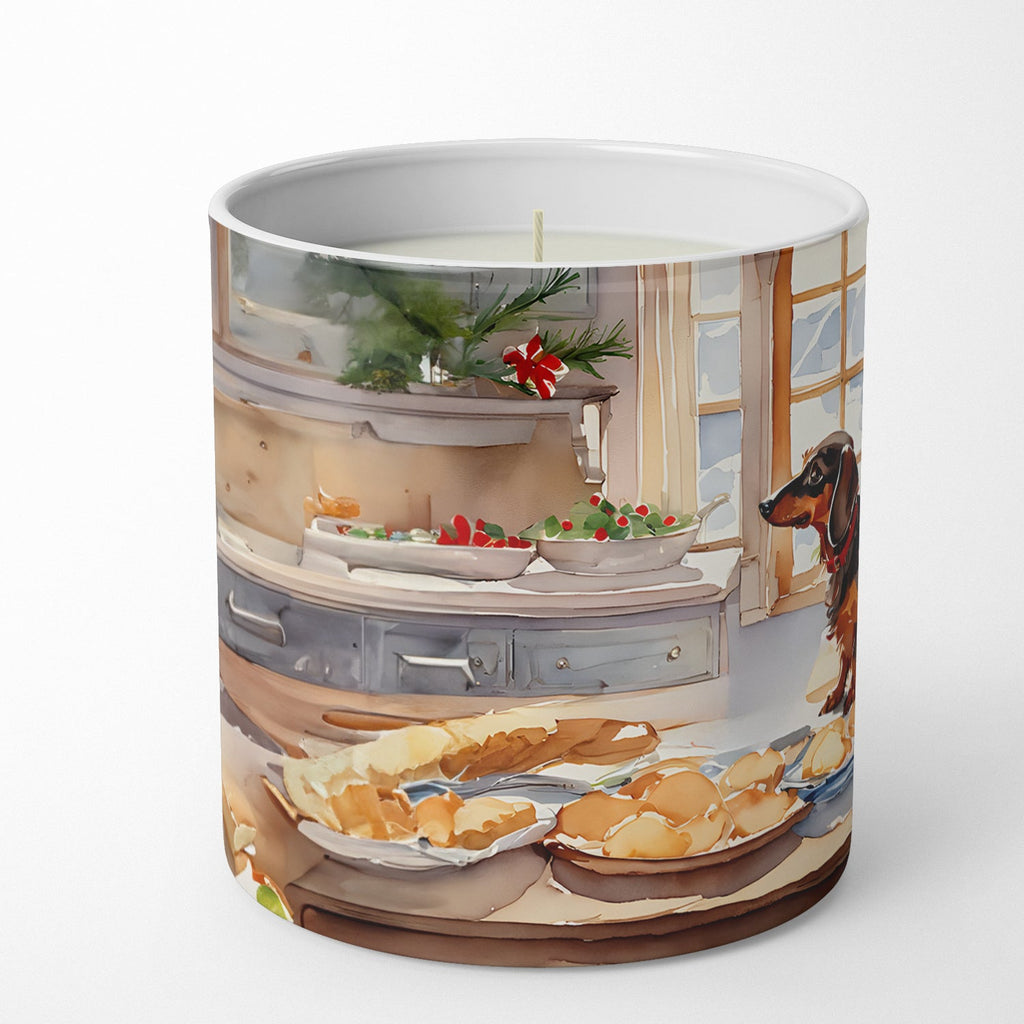 Dachshund Christmas Cookies Decorative Soy Candle Nature Soy Wax Essential Oil Home Decor Ideal for Bedroom Kitchen Bath Office Gift, 10 oz