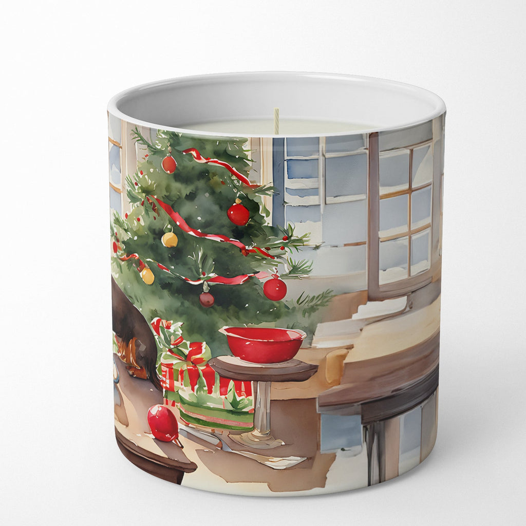 Dachshund Christmas Cookies Decorative Soy Candle Nature Soy Wax Essential Oil Home Decor Ideal for Bedroom Kitchen Bath Office Gift, 10 oz