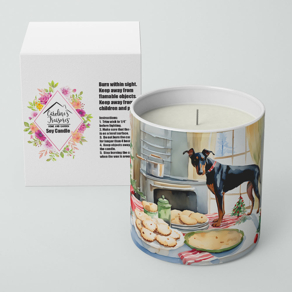 Doberman Pinscher Christmas Cookies Decorative Soy Candle Nature Soy Wax Essential Oil Home Decor Ideal for Bedroom Kitchen Bath Office Gift, 10 oz