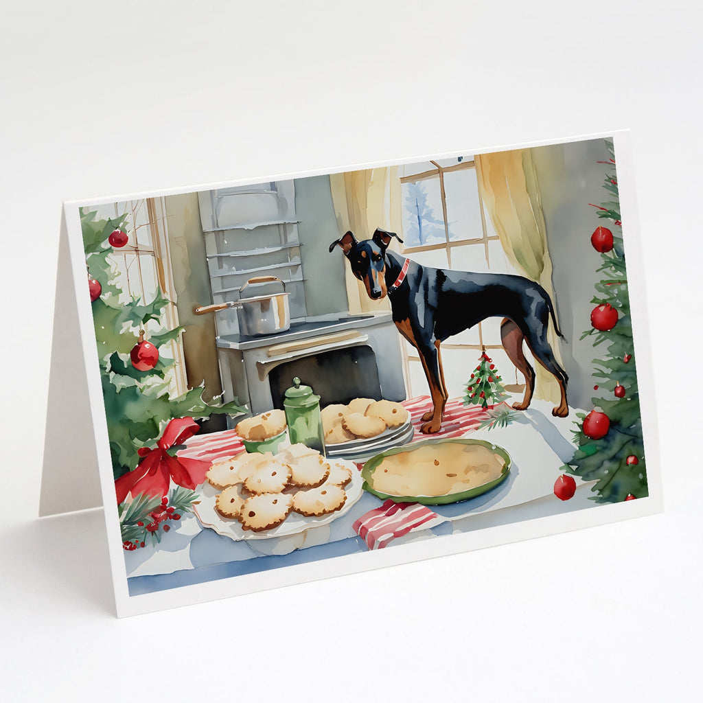 Doberman Pinscher Christmas Cookies Greeting Cards Pack of 8 Blank Cards with Envelopes Whimsical A7 Size 5x7