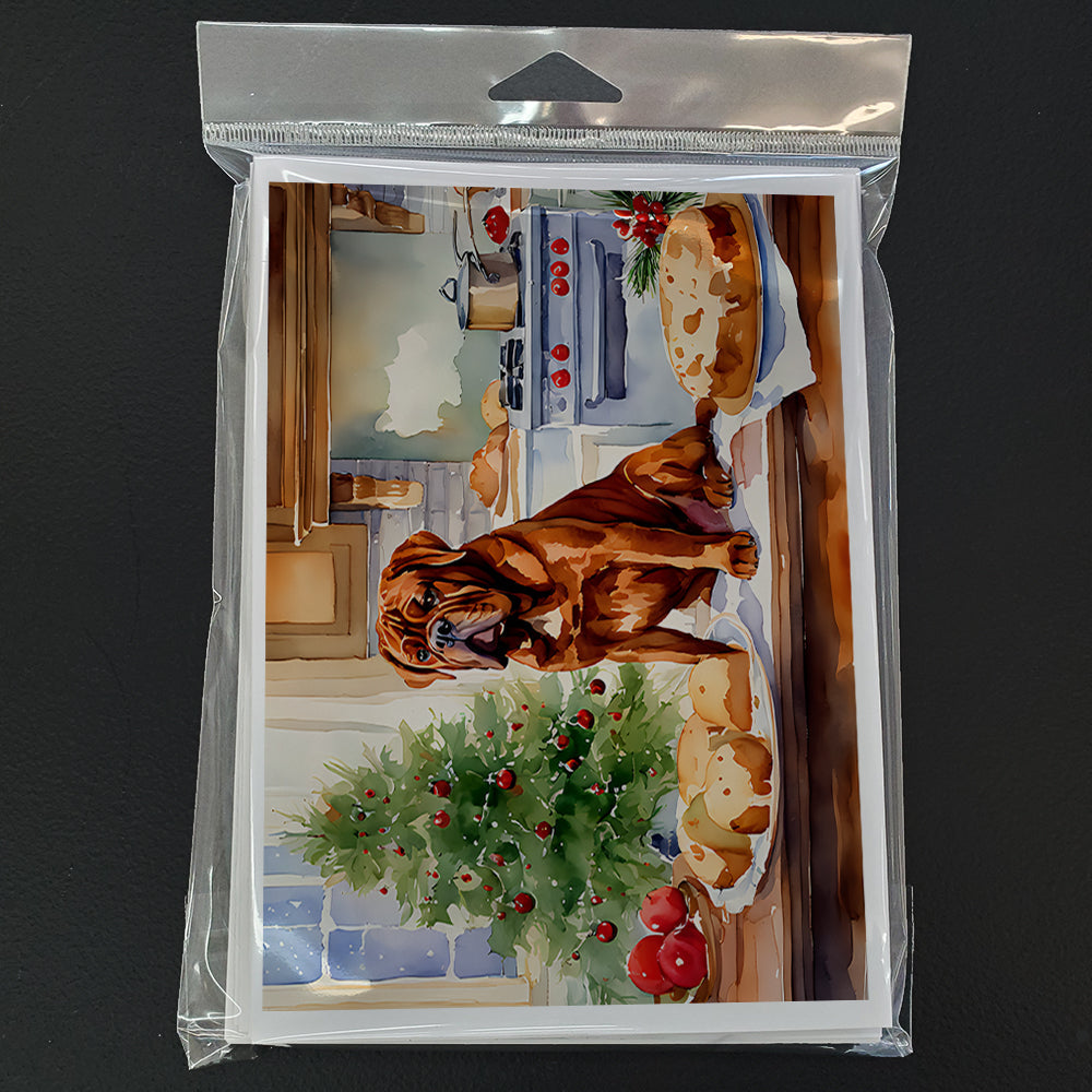 Dogue de Bordeaux Christmas Cookies Greeting Cards Pack of 8 Blank Cards with Envelopes Whimsical A7 Size 5x7