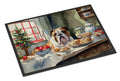 English Bulldog Christmas Cookies Doormat Indoor Outdoor 18H X 27W Front Door Mat Rugs for Entryway, Non Slip Washable