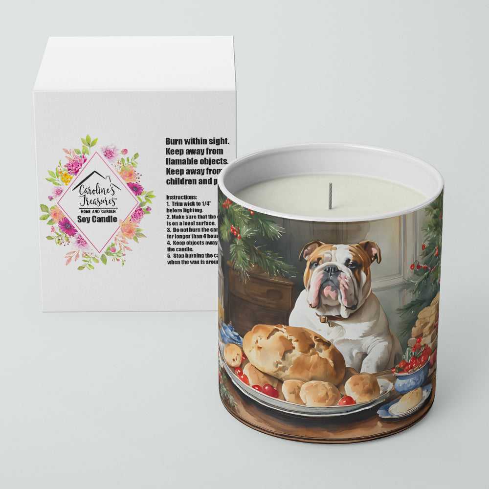 English Bulldog Christmas Cookies Decorative Soy Candle Nature Soy Wax Essential Oil Home Decor Ideal for Bedroom Kitchen Bath Office Gift, 10 oz