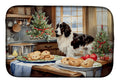 English Cocker Spaniel Christmas Cookies Dish Drying Mat Absorbent Dish Drying Mat Pad for Kitchen Counter Dish Drainer Mat for Countertop, 14 x 21", Multicolor