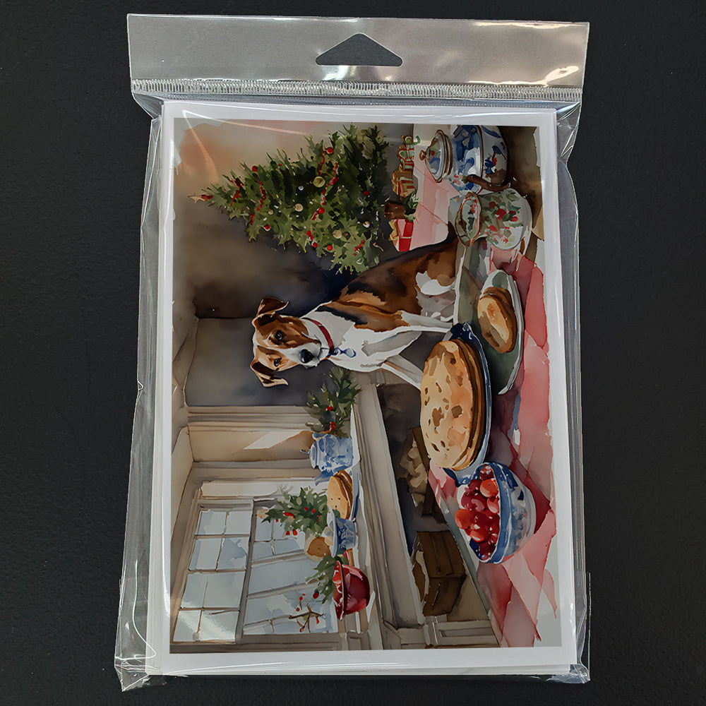 English Foxhound Christmas Cookies Greeting Cards Pack of 8 Blank Cards with Envelopes Whimsical A7 Size 5x7